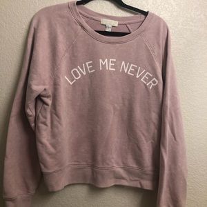 “Love Me Never” pink sweater 1X